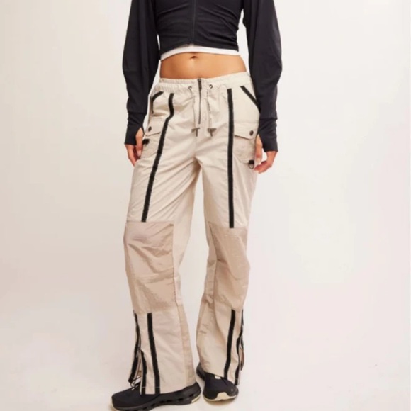 Free People Pants - Free People Moonbeam Pants Cargo Jogger High Waisted Utility Beige Womens Medium